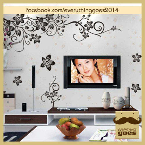 Wall Decal - Diagonal Flower Vine
