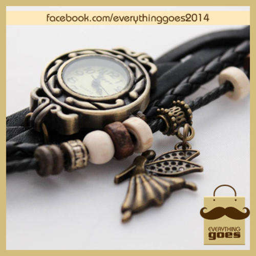 Vintage Ladies Wristwatch - Fairy (Black)