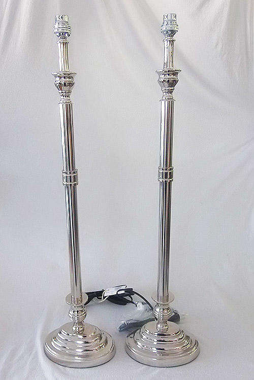Oval Bed-side Lamps***Brand new***In the box***Nickel-plated Brass***Imported from India (1 pair)