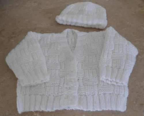 Baby cardigan and hat set