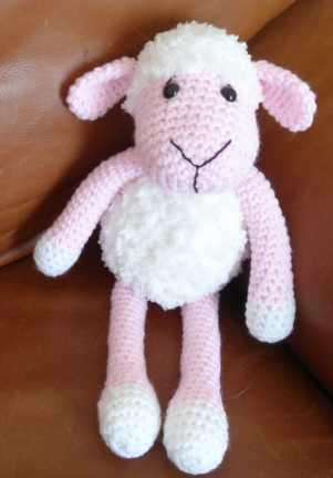 Fluffy sheep baby gift-Pink or Blue.