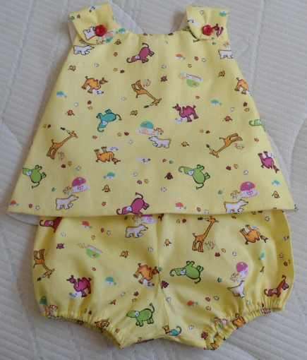 Baby pinafore and panties set.