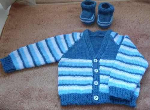Knitted Cardigan and Shoe Set