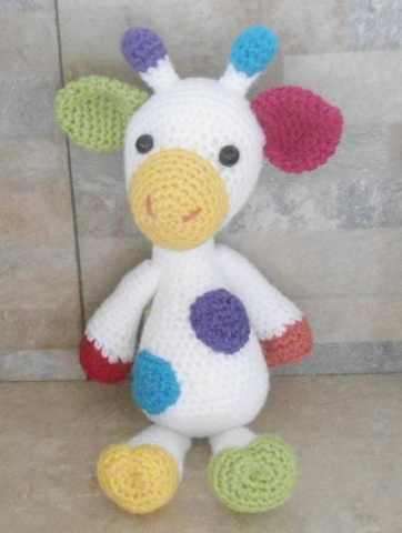 Crocheted giraffe.