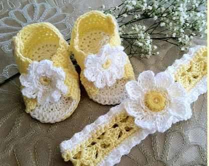 Baby summer shoe and headband set