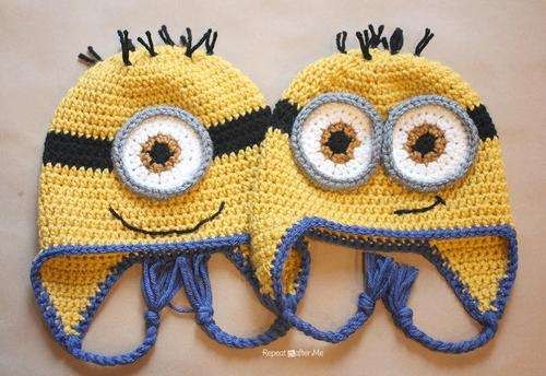 Minion crocheted earflap hat