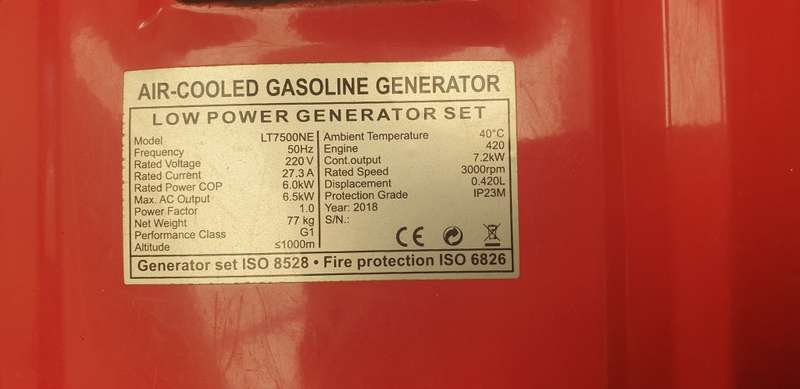 7.5 kva electrobrush generator for sale