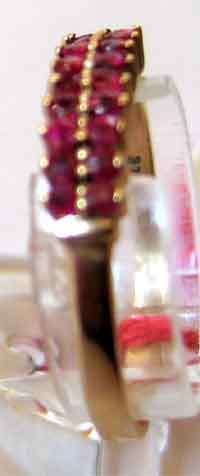 Solid- 9ct Gold , Genuine Rubies Ring