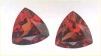 1 lot, 2 pieces of 4.00 mm Trillion cut Garnets, T. W. 0.62 cts.