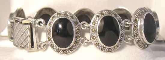 Solid 925 -Sterling Silver, Marcasite Bracelet