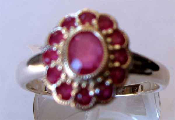 Excellent , top quality gemstones, Rubies in Sterling Silver Ring