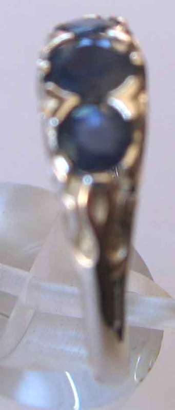 Lovely -Sterling Silver  and  Blue Sapphires    - Ring
