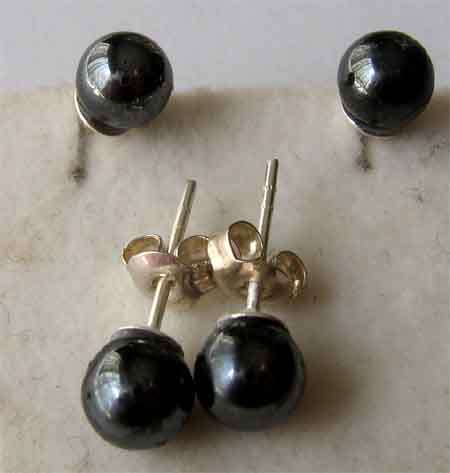 A pair of Sterling Silver and Hematite Stud / Earrings.