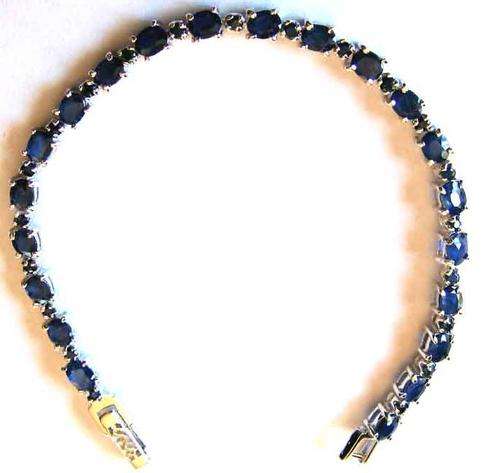 Lovely 925 -Sterling Silver , Blue Sapphires Bracelet