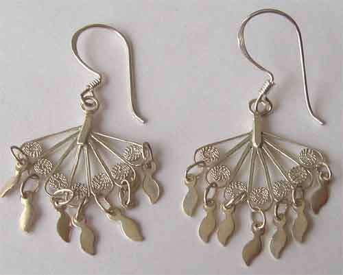 A pair of Beautiful Sterling Silver filigree Earrings.