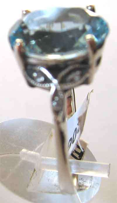 Beautiful -Sterling Silver , Diamonds and Blue topaz - Ring