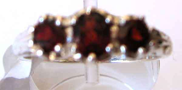 Beautiful Sterling Silver and Genuine Garnets Ring