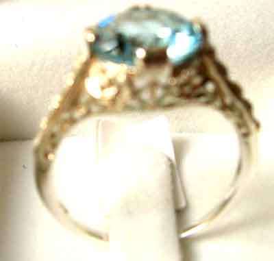 Solitaire Blue Topaz in Sterling Silver Ring