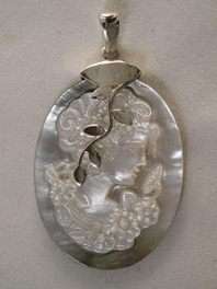 Enchanting Elegant Lady  Cameo Pendant