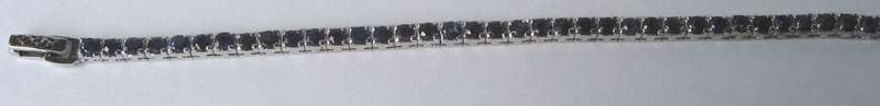 Solid 925 -Sterling Silver and Blue Sapphires tennis-  Bracelet  .