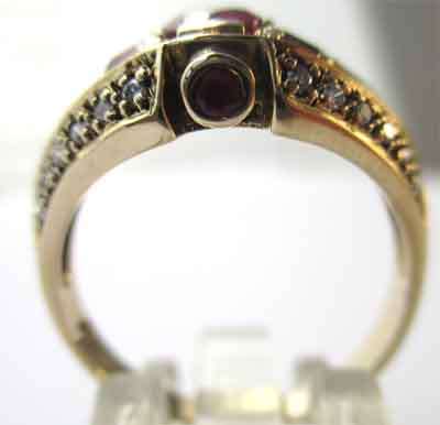 Genuine Rubies and Diamonds in  9ct Yellow  Gold Ring