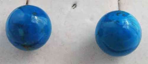 14 ct Solid Gold and Genuine Turquoise Earrings/ stud