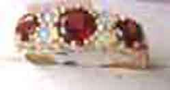 9ct solid Yellow Gold with Garnets and Australian Opals Ring
