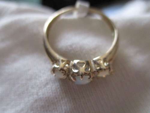 Genuine Solid Opals in 9Ct Yellow Gold Ring