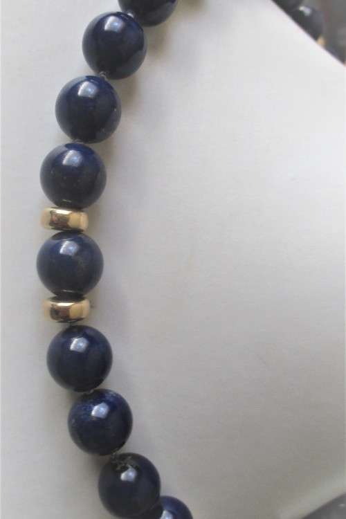 Genuine Lapis Lazuli Necklace & 14 ct Gold Clasp and Spaces
