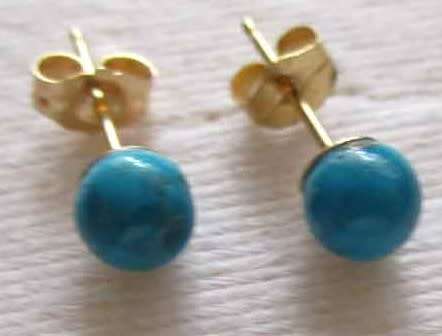 14 k Gold and Turquoise Earrings