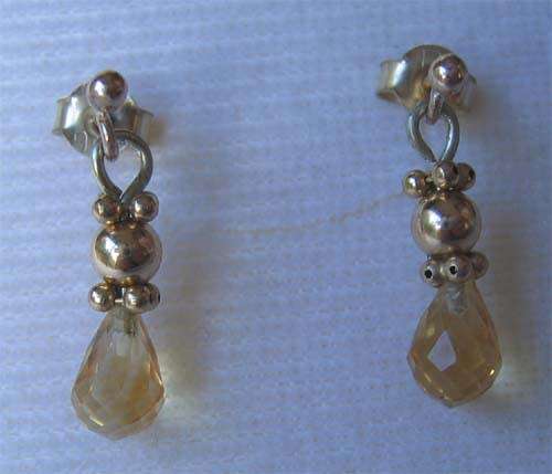 9ct Gold and Genuine Citrine Earrings
