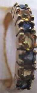 Genuine Blue Sapphires and Yellow Sapphires in 9ct Gold Ring