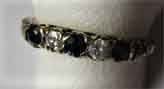 Antiq style with Genuine Blue Sapphired And Diamonds in 9ct Gold Ring