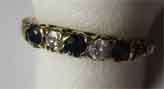 Antiq style with Genuine Blue Sapphired And Diamonds in 9ct Gold Ring