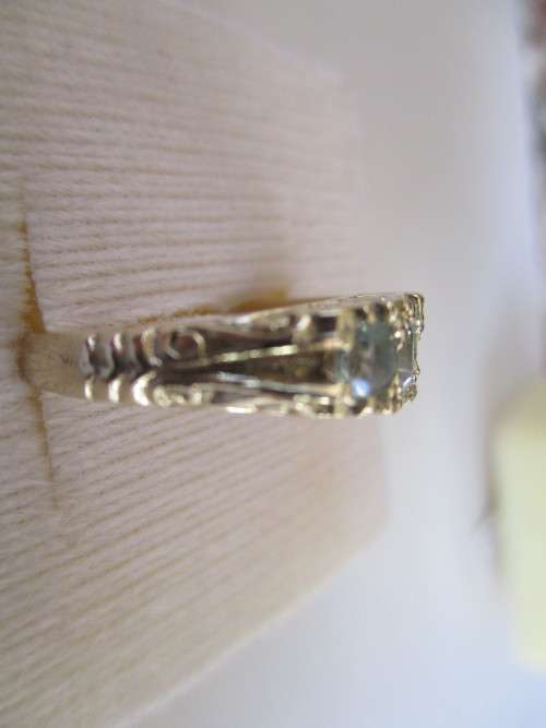 9ct Solid Gold and Genuine Aquamarine`s Ring