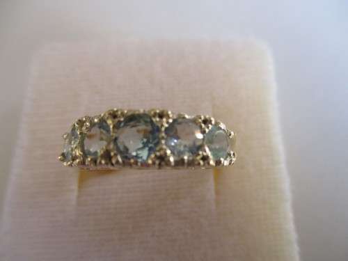 9ct Solid Gold and Genuine Aquamarine`s Ring