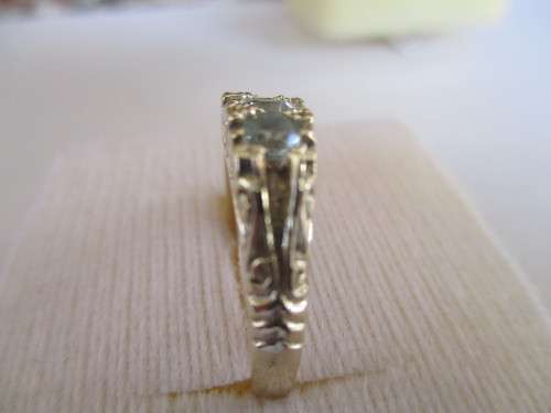 9ct Solid Gold and Genuine Aquamarine`s Ring