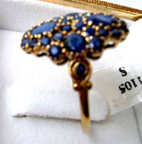 9 ct Solid Yellow Gold and Genuine Blue Sapphires 2.32 carat  Ring