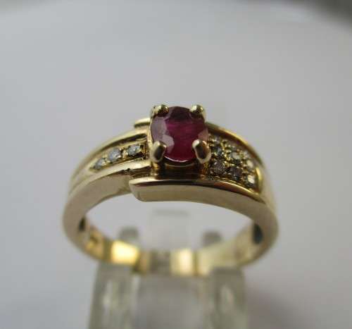 9ct Yellow Gold,  Rubies and Diamonds Ring