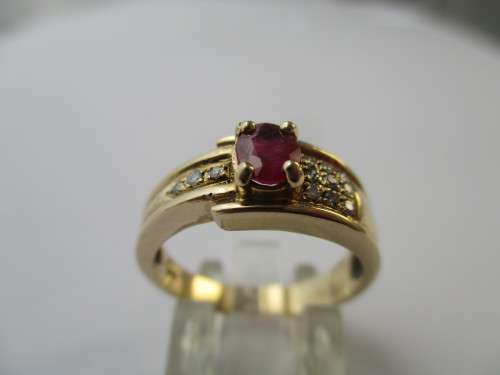 9ct Yellow Gold,  Rubies and Diamonds Ring