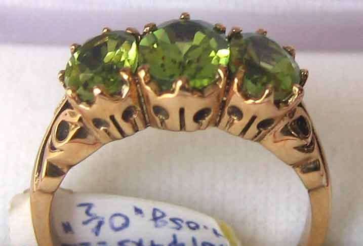 9ct Yellow Gold with Genuine Peridot Ring