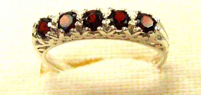 Genuine Garnets in Sterling Silver - Eternity ring.