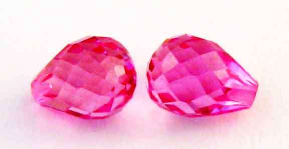 1 Lot of 2 Briollets  cut Pink Quartz , Total Carat  3.72 cts.