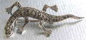 Adorable ,Sterling Silver  " Lizard "  Brooch.