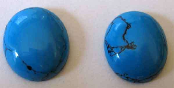 1 lot, 2 pieces of 14.00 x 12.00 mm Oval cut Turquoise , T. W. 9.63 Ct.
