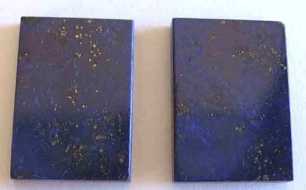 1 Lot, 2 pieces of 18.00 x 13.00 mm Rectangular cut Lapis Lazuli, T. W. 14.85 ct.