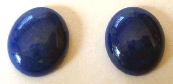 1 Lot, 2 pieces of 12.00 x 10.00 mm Oval Cab cut Lapis Lazuli, T. W. 7.45 ct.