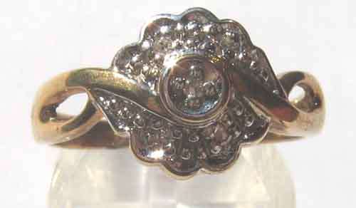 Genuine 9K Gold and Diamonds Ring.