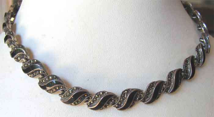 Sterling Silver and  Marcasite  Necklace