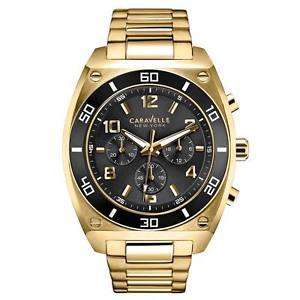 **exclusive** Brand New Caravelle New York Men's 45A111 Analog Display Japanese Quartz Gold Watch